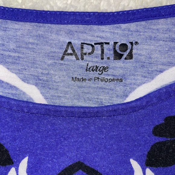 Apt. 9 Purple and Black Floral Graphic Short Sleeve Crew Neck Tee - Picture 5 of 6